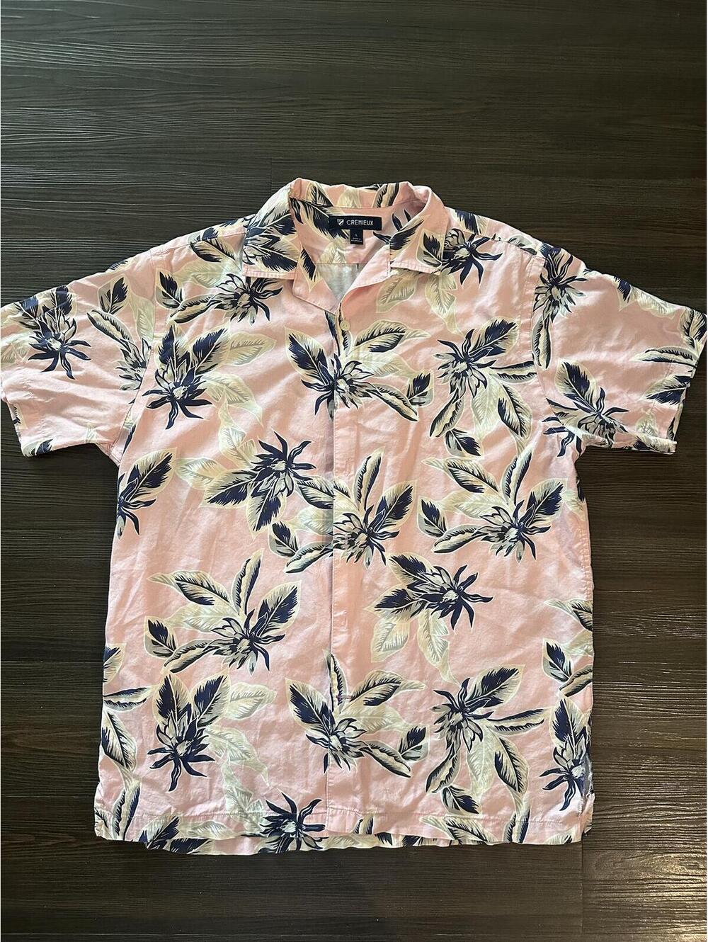 Cremieux Large pink floral Hawaiian shirt